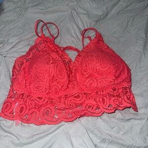 PINK Victoria's Secret Red Lace Bralette